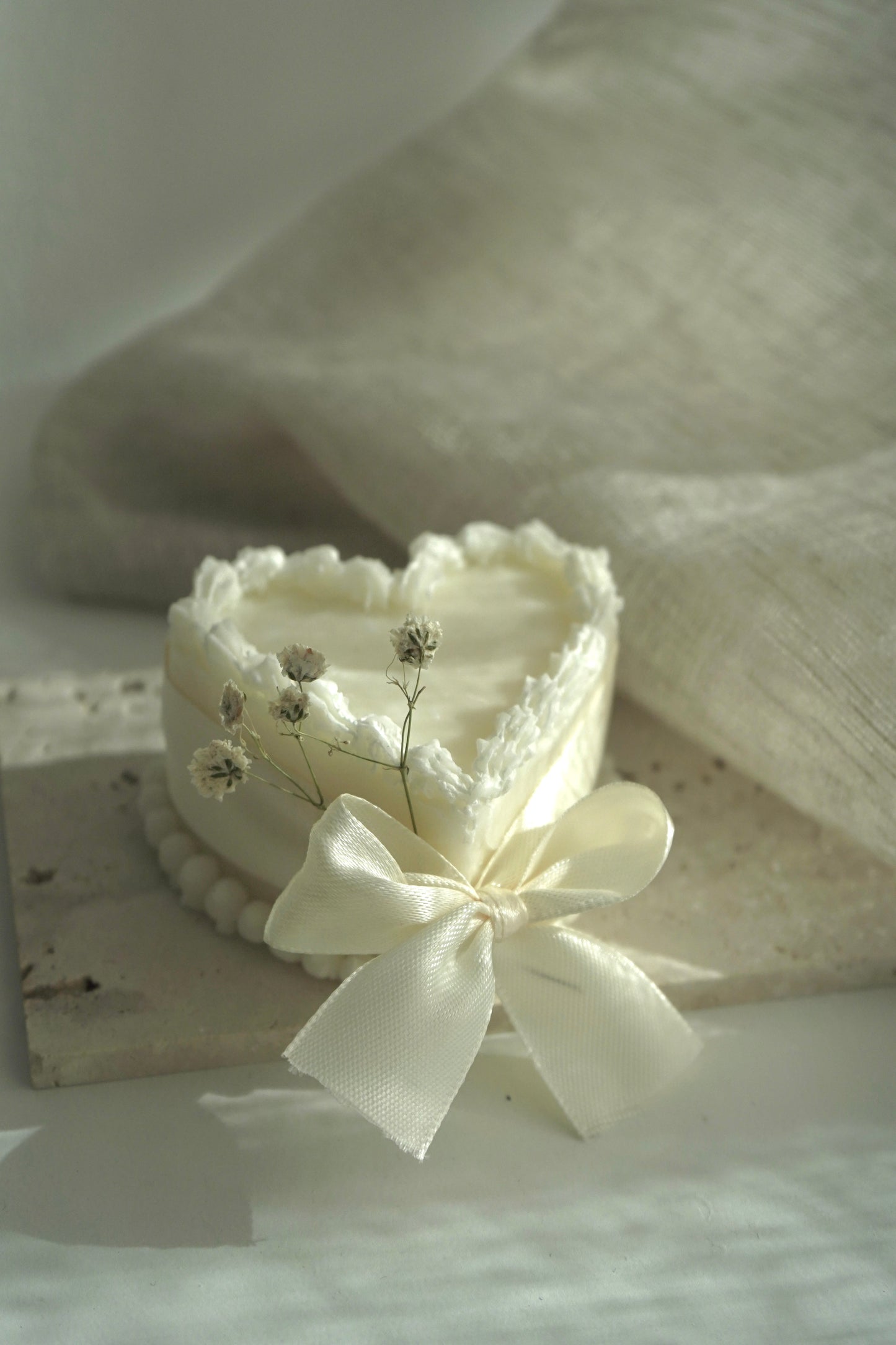 Bougie cœur de fête
