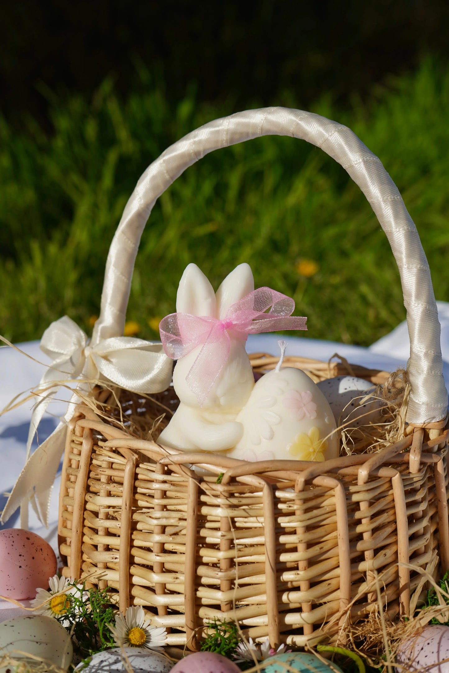 Bougie parfumée Lapin lumineux de Pâques et son œuf LumiArgile